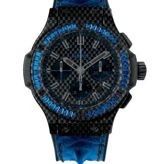 hublot big bang carbon bezel baguette blue sapphires|blue sapphire big bang.